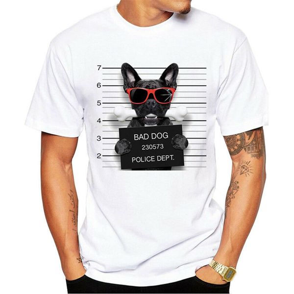 

summer man's t-shirt мода французского бульдога печать футболки мужские повседневные топы праздничная футболочку