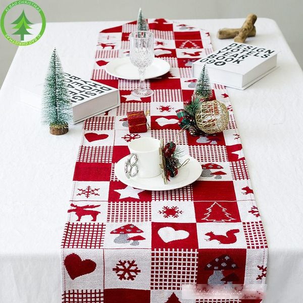 

2019 new year christmas tablecloth linen dustproof table cover x-mas dinner tablecloth home party decor linen cloth