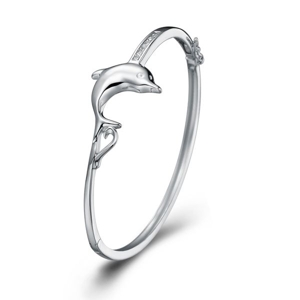 

nice fashion cute gd plated dolphin design bangles jewelry for woman, Black