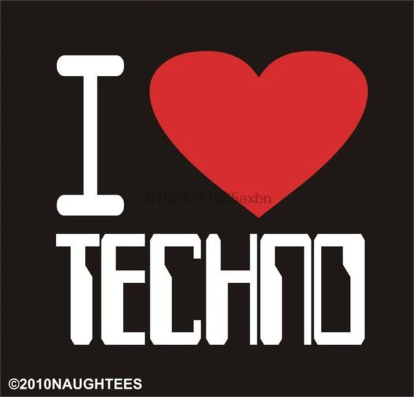 

i love techno dj clubbing rave festival ibiza music t-shirt slim fit tee shirt