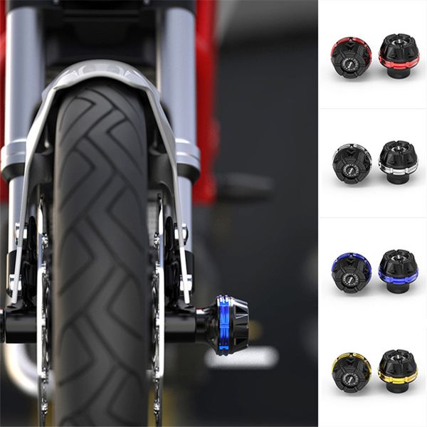 

cnc motorcycle crash pad titanium burnt moto falling protection motorbike wheel frame sliders damping pads protector