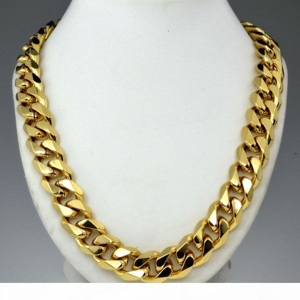 

heavy mens 18k gold filled solid cuban curb chain necklace n276 60cm 50cm, Silver