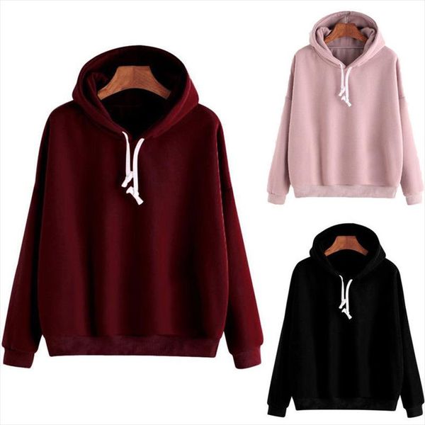 

2020 autumn women hoodies sweatshirts winter warm female hooded sweatshirt cropped pink black burgundy hoodies women clothing