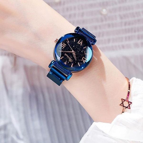 

quartz wristwatches fashion women crystal quartz wrist watch magnet watch band girl dating gift, Slivery;brown