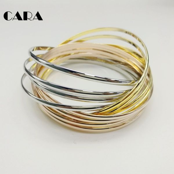 

bangle 12 pcs/set 3-color zinc alloy gold rose women bracelet wholesale fashion cara0215, Black