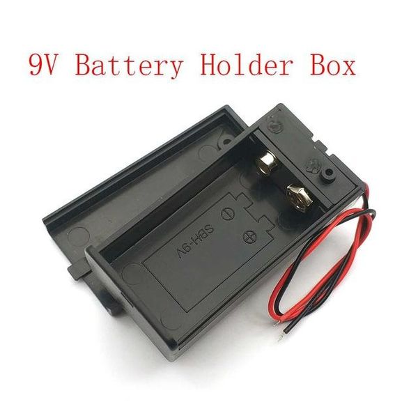 

storage boxes 9v battery holder box case with wire lead on/off switch cover case battery storage boxes