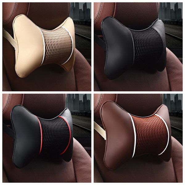 

1pcs универсальная автомобильная neck подушки пвх кожа дышащая сетка авто neck rest подголовник аксессуары для интерьера