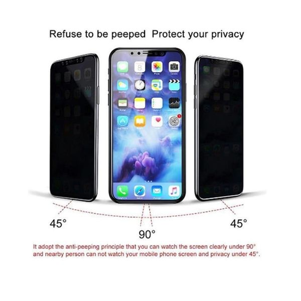 

tempered glass anti-spy screen protector for iphone 11 11pro 11 pro max se xr x xs xs max 6s 6s plus 7 8 plus 2.5d 9h hardness anti-scratch