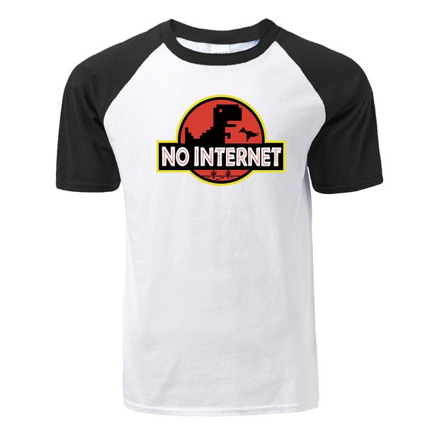 

funny dinosaur there is no internet print raglan t shirt men casual cartoon black tshirt new summer cotton short sleeve tshirts