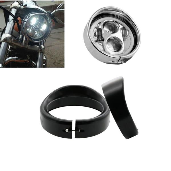 

5.75" фара лампа лицевой панели обшивки кольцо для спортстер xl 883 883n 1200 dyna 5 3/4 дюйма visor style фара декоративной рамкой