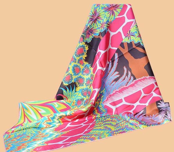 

huajun 2 store || wrong mark another "the three graces" 90 silk square scarf twill spray scarf handmade curling, Blue;gray