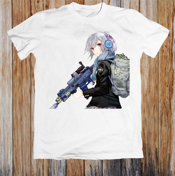 

anime girl holding a gun t shirt superior quality tee shirt