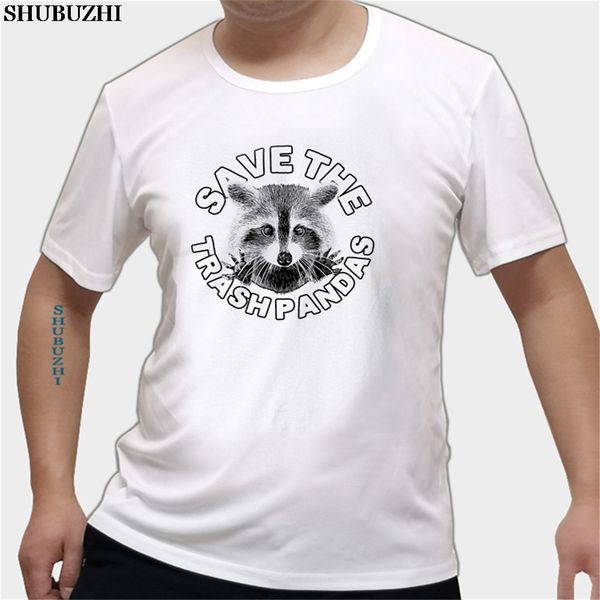 

t shirts male low price steampunk men's crew neck short sleeve compression save the trash pandas raccoon t shirts euro size