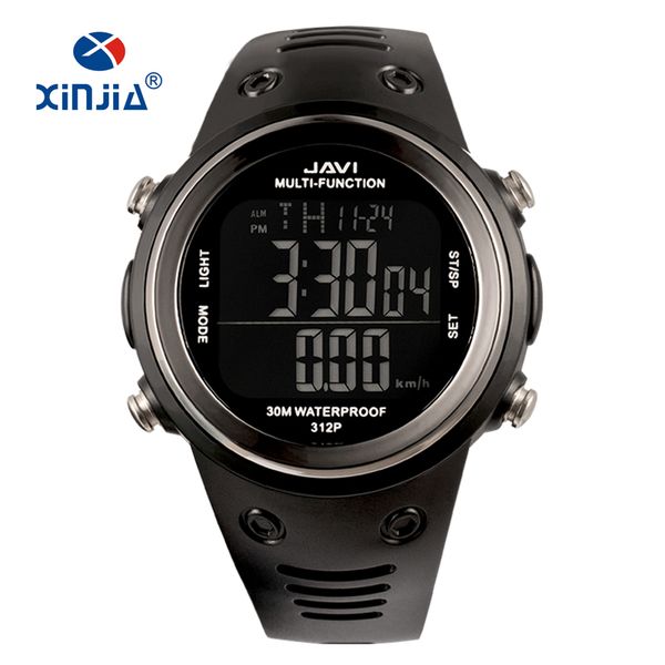 

2020 xinjia fashion casual men women sports pedometer watches calorie outdoor running fitness waterproof 30m digital swimming, Slivery;brown