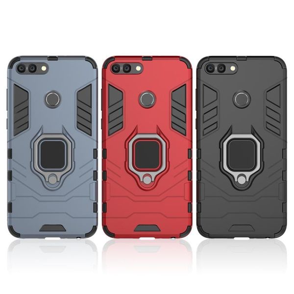 

2 in 1 car stand holderfinger ring phone case hard phone case for huawei p smart armor case back cover