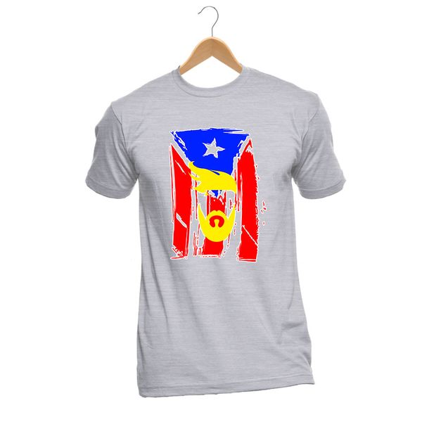 

men's fashion t-shirt basic style hip-hop o-t-shirt customized gray puerto rico baseballer classic team flag footballe tee shirt