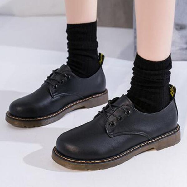 

2020 autumn woman oxford shoes lace up casual women shoes platform sewing single brown black zapatos de mujer ll726