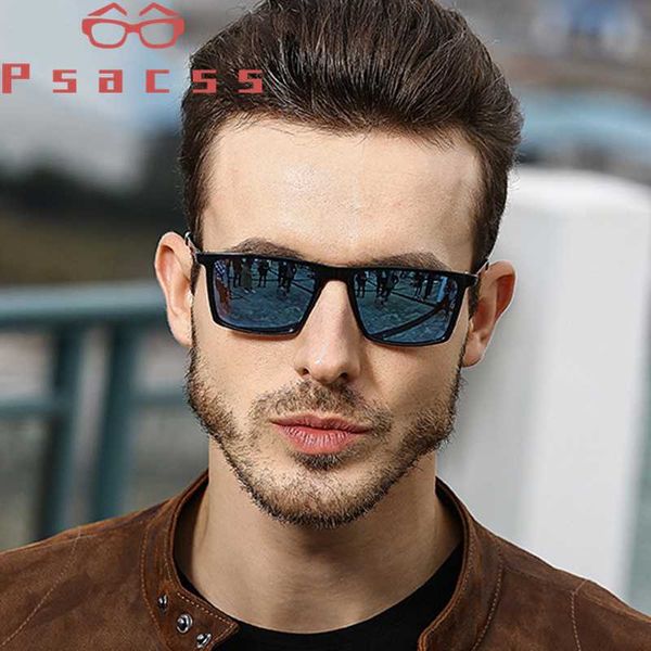 

psacss square polarized sunglasses men driving sun glasses male brand quality retro sunglass lunette de soleil homme uv400, White;black