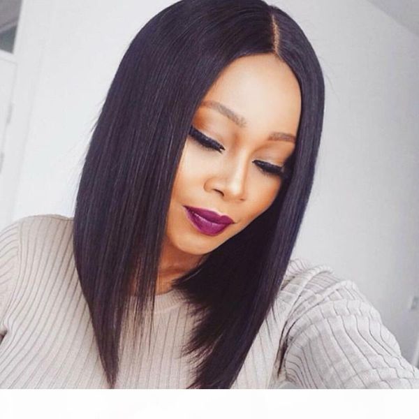 

full density short full lace wig silky straight human hair bob wigs virgin brazilian short bob full lace human hair wigs, Black;brown
