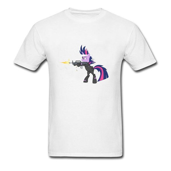 

красочный пони firepower gun футболка мужчины лето осень топы футболка student streetwear чистый хлопок нет кнопка сумасшедшая tshirt