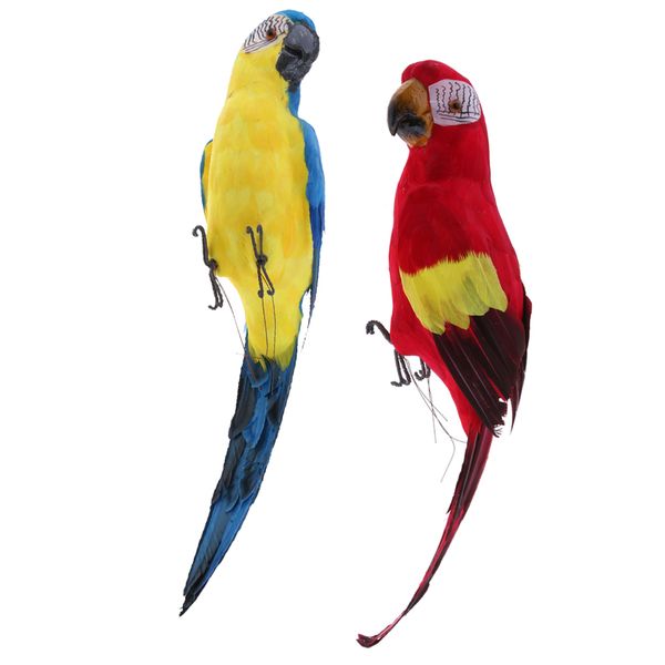 

2pcs больших искусственного попугая птица реалистичного home decor budgie таксидермия set
