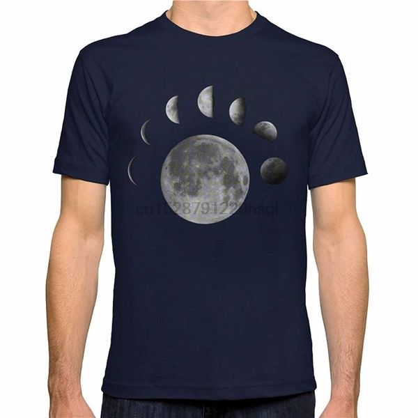 

colour funny printed phases of the moon short cotton crew neck shirts for men