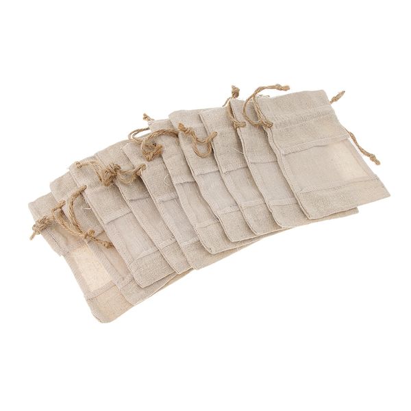 

10шт хлопка linen ювелирных изделий мешка drawstring мешок подарка свадьбы пользу 15 x 10 см