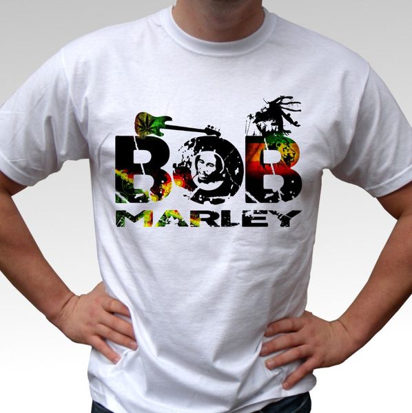 

bob marley design white t shirt rasta reggae men 2019 summer 100% cotton casual short sleeve tee bob marley t shirts
