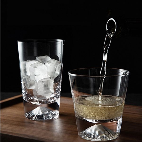 

creative mount fuji cup tumblers drinkware snow mountain glass household crystal glass wate/smoothie cups hand-cut simple cocktail cups 0215