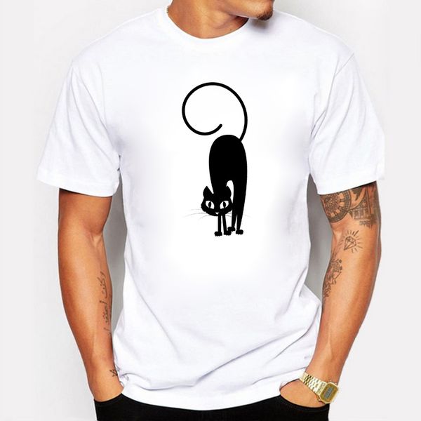 

blwhsa fashion but funny black cat men's t-shirts hipster short sleeve cotton anime t shirt for men summer clothing homme top