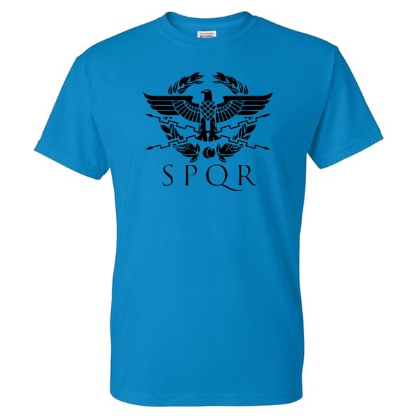 

t-shirt spqr roman gladiator imperial golden eagle print streetwear men women fashion cotton tshirt sport tees shirt