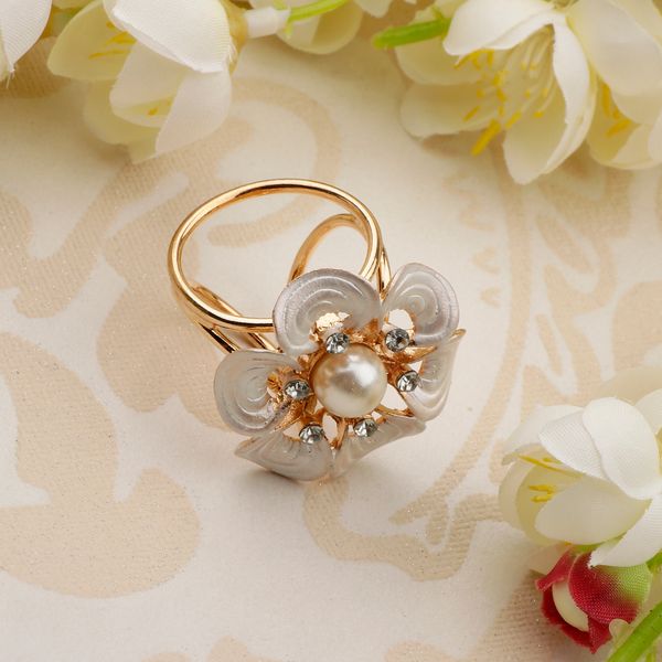 

fashion scarf ring buckle scarf clip triple slide crystal pearl scarf clips clasp for women lady scarves decor, Gray