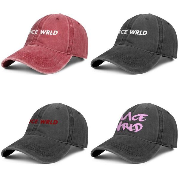 

men women juice wrld logo pink fashion denim baseball cap cool washed dad hat adjustable vintage ball juice wrld, Blue;gray