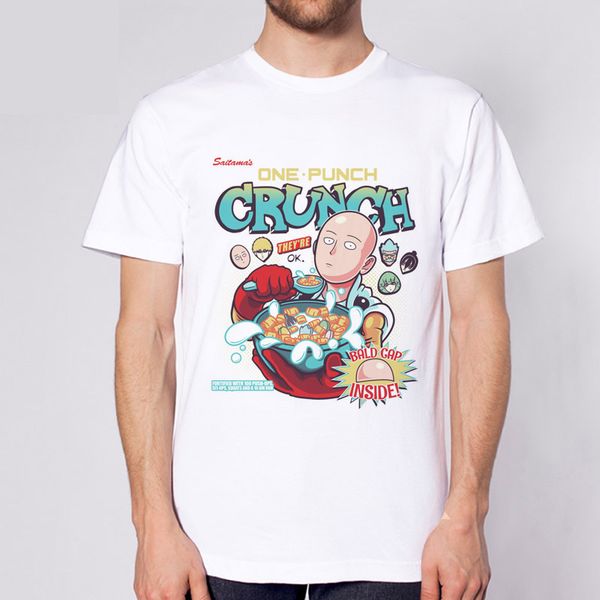 

one punch man anime 2017 man's t-shirts short sleeve o-neck man white color male t shirts fashion plus size