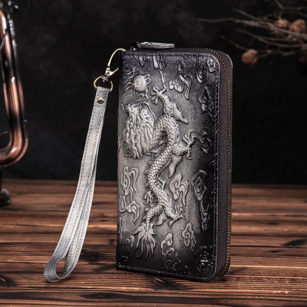 

new design cattle male organizal fashion genuine leather card holder checkbook zipper around wallet purse clutch handbag 1016, Red;black