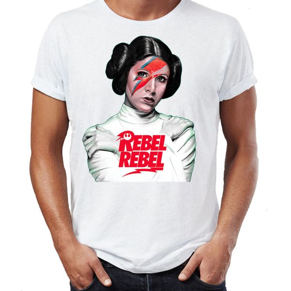 

2019 new summer style fashion t-shirt princess leia bowie rebel t-shirt