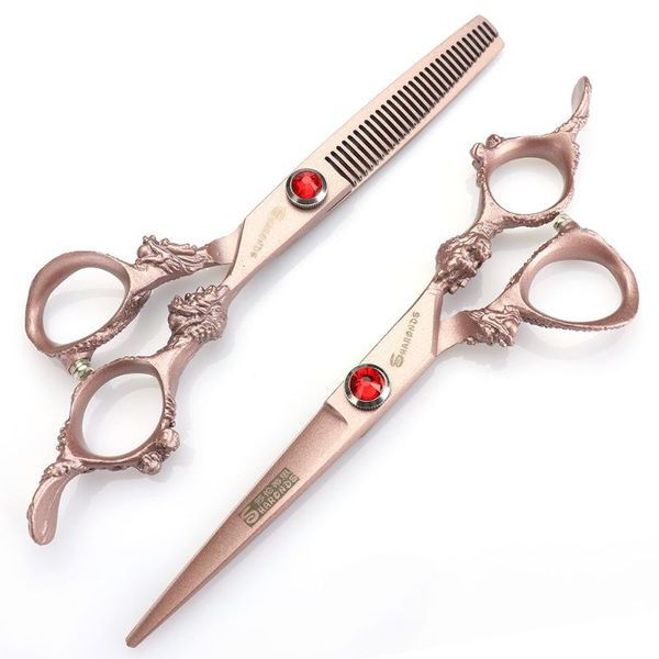 

5.5 inch and 6 inch jp440c gold professional hair cutting hairdressing scissors scissors diluting shears cutting tool style