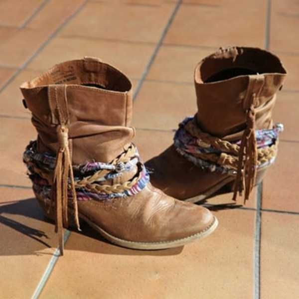 

women ankle boots 2020 winter pu leather slip on tassels vintage spike heels booties woman botas de mujer tw435, Black