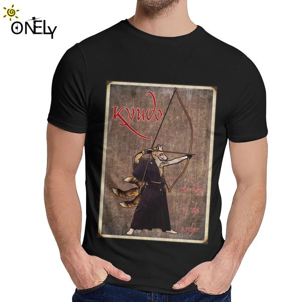 

leisure man t shirt kyudo kitsune the way of the archer bow arrow j primitive archery pure cotton harajuku cartoon print tee