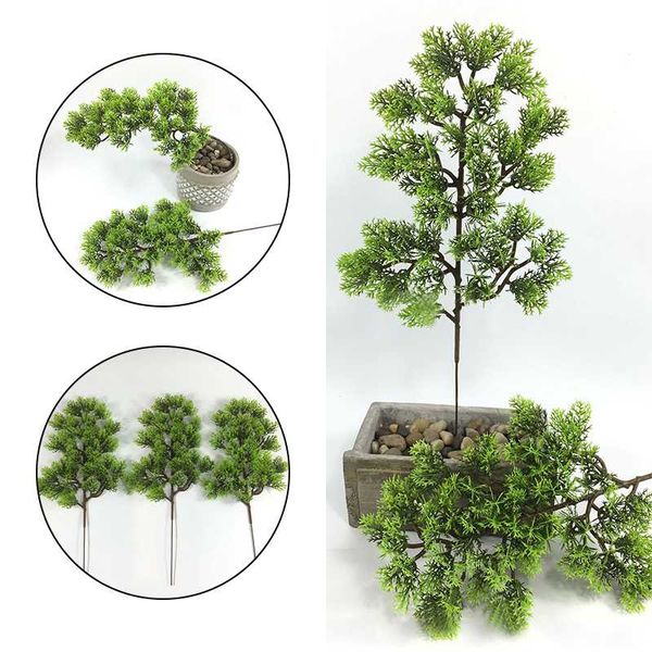 

artificial big pine green branch simulation leaves plant welcoming pine bonsai home decoration plant fake flower leave landscape