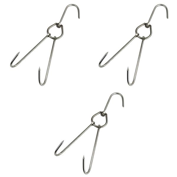 

3pcs stainless swivel meat hook rings butcher hooks kitchen tool 0.45cm