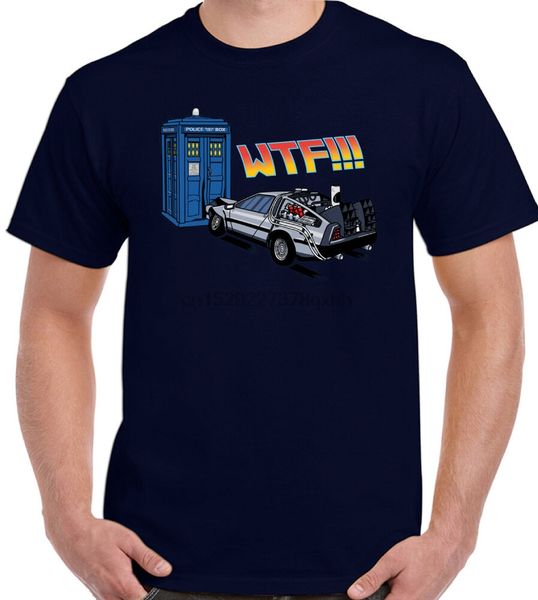 

dr who doctor back to the future t-shirt the tardis v delorean mens funny tee