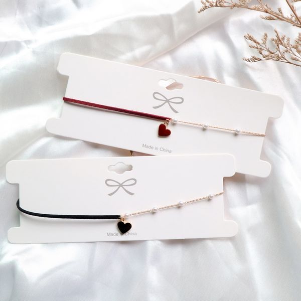 

unique style cute heart pendant neckalce imitation pearl choker for women fashion vintage leather short clavicle collares fs12, Golden;silver
