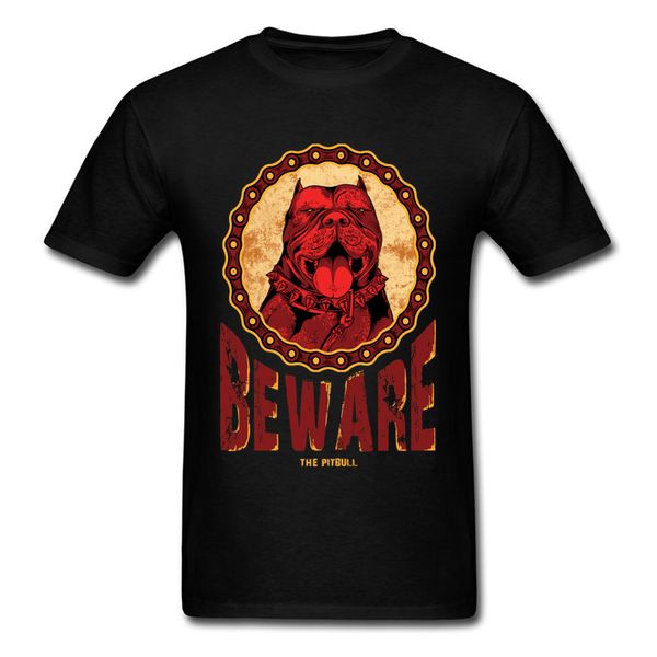 

men's tshirts beware the pitbull gift tshirt 100% cotton t shirts o-neck hip hop tee classic summer/autumn streetwear