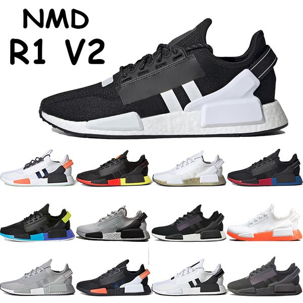 

nmd running shoes r1 v2 mens sneakers black carbon shock yellow grey cool metallic silver white red blue orange mexico city trainers
