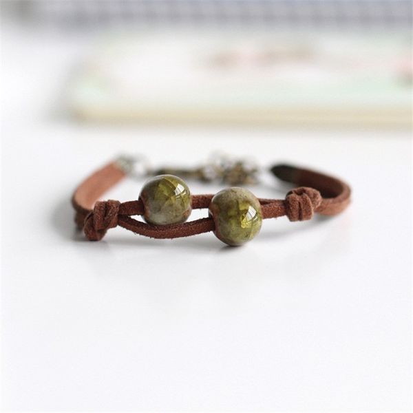 

love beads women's ceramic bracelet female hand-woven couple small wholesale jewelry, Golden;silver