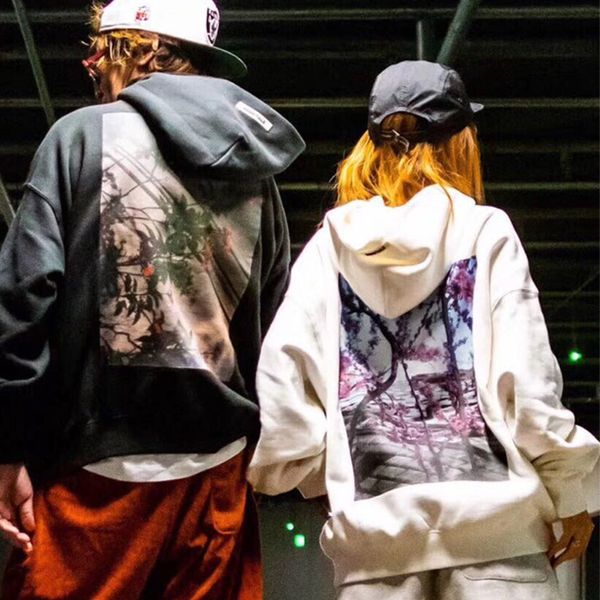 

fashion flow 2020 new style fog hooded sweater female essentials male fashion ins floral double line autumn and winter loose couples models, White;black