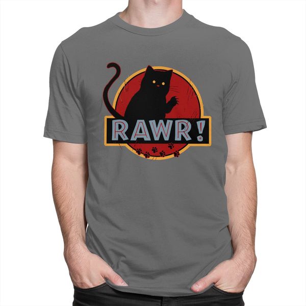 

novelty vintage rawr cat t shirt men short sleeved streetwear tee black dangerous cat tshirt soft cotton t-shirt gift idea