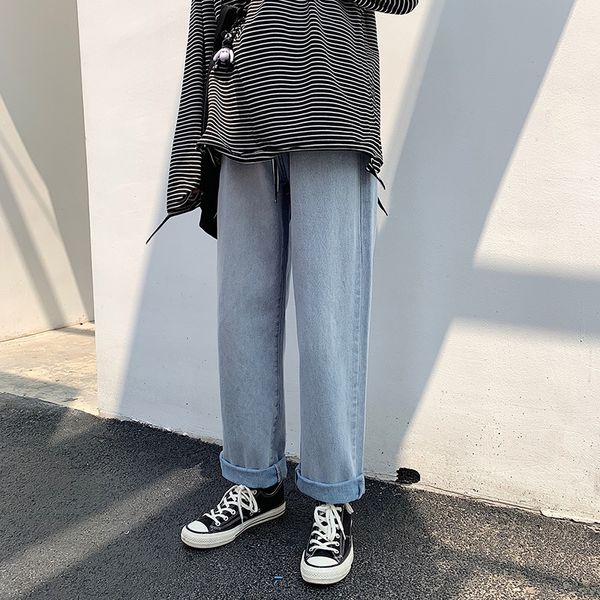 

осенью джинсы мужской моды бренд рыхлый прямая 2020 новых моды молодых студентов джинсы широких широких ног брюки ноги брюки мужчины 2y3ih, Blue