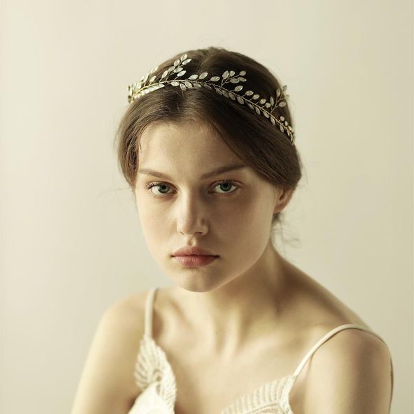 

alloy handmade gold headband accessories bride wedding jewelry hair rhinestone headdress wholesale, Golden;silver